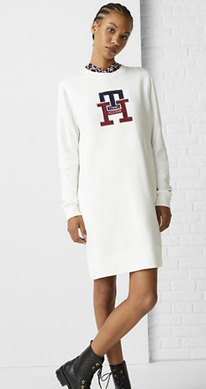 TH TH MONOGRAM FLEECE DRESS Ecru