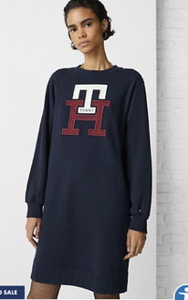 TH TH MONOGRAM FLEECE DRESS Desert Sky