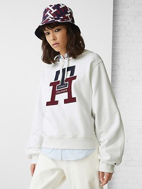 TH TH MONOGRAM HOODIE Ecru