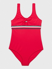 TH KIDS STRIPE ONE-PIECE BATHING SUIT Primary Red