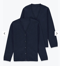 Matalan Girls 2 Pack Navy School Cardigans (3-13yrs)���