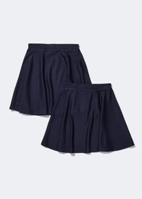 Matalan Girls 2 Pack Navy Skater School Skirts (4-13yrs) ���