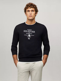 TomH Embroidered Crest Logo Sweater ColorNavy
