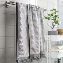 ikea FJLLSTARR Badetuch, wei/grau, 70x140 cm