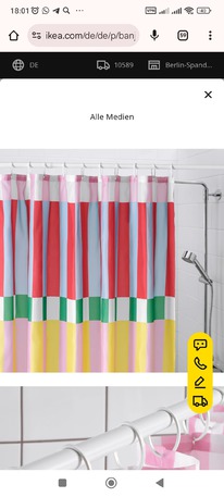 ikea BANJANTRD Duschvorhang, bunt, 180x200 cm