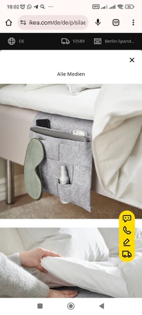 ikea SILNG Aufbewahrungstasche fr Bett, Filz