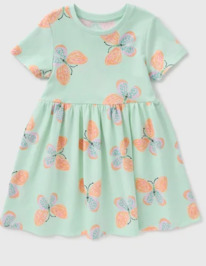 Matalan Girls Green Butterfly Dress (1-7yrs)
