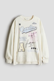 hm Oversized Sweatshirt Cremefarben/Creative