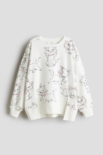 hm Oversized Sweatshirt mit Print Wei/Aristocats