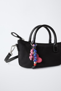 zara NYLON CROSSBODY BAG WITH CHARM