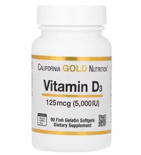 California Gold Nutrition,  D3, 125  (5000 ), 90    