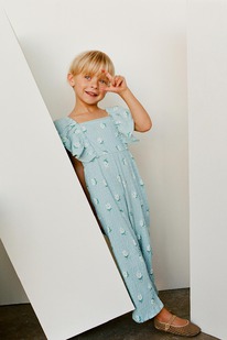 zara LANGER OVERALL MIT STRUKTUR UND VOLANTS