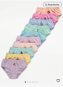 ASDA Disney Princesses Pastel Briefs 10 Pack