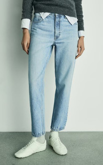 Mangooutlet Jeans Mom2000 mom tiro alto Azul medio