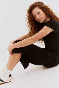  2-piece ribbed top and skirt set Black