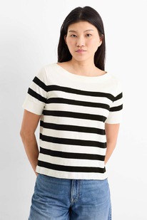 CA Basic-T-Shirt - Relaxed Fit - gestreift