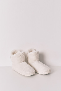 womensecret Womensecret Weiße gerippte Lurex - Hausschuhe