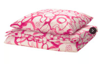 ikea HRLIR Bettwsche-Set, 2-teilig, wei leuchtend rosa/Blumenm