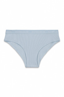 womensecret Blauer breiter Rippstrick-Baumwoll-Brazilian Slip