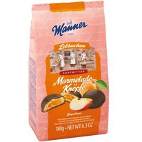 worldofsweets Manner Lebkuchen Marmelade Knöpfe Zartbitter 180g